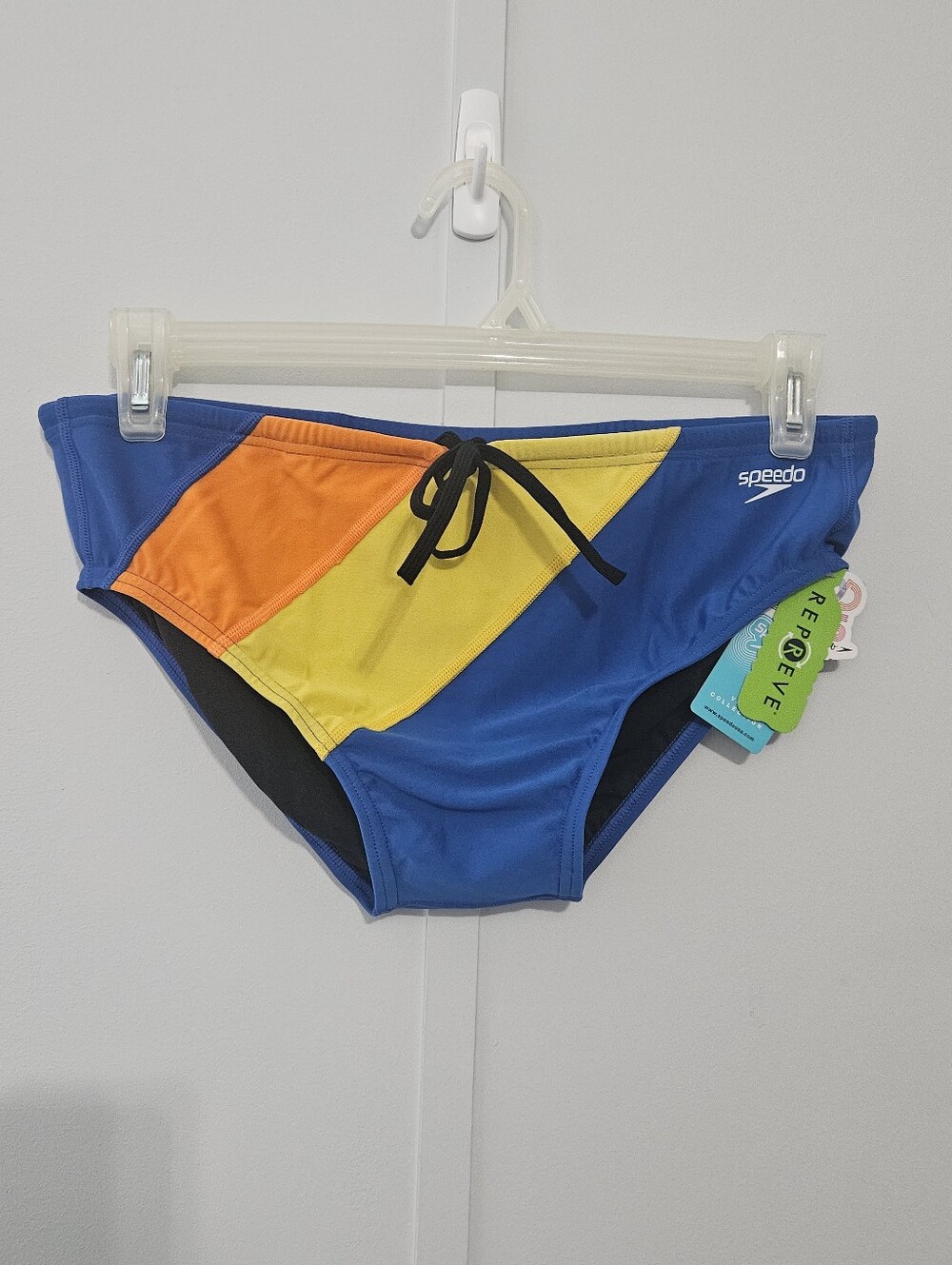 Speedo Size 38 Boys Mens Swim Trunks with Elastic Drawstring Waistband Bathing